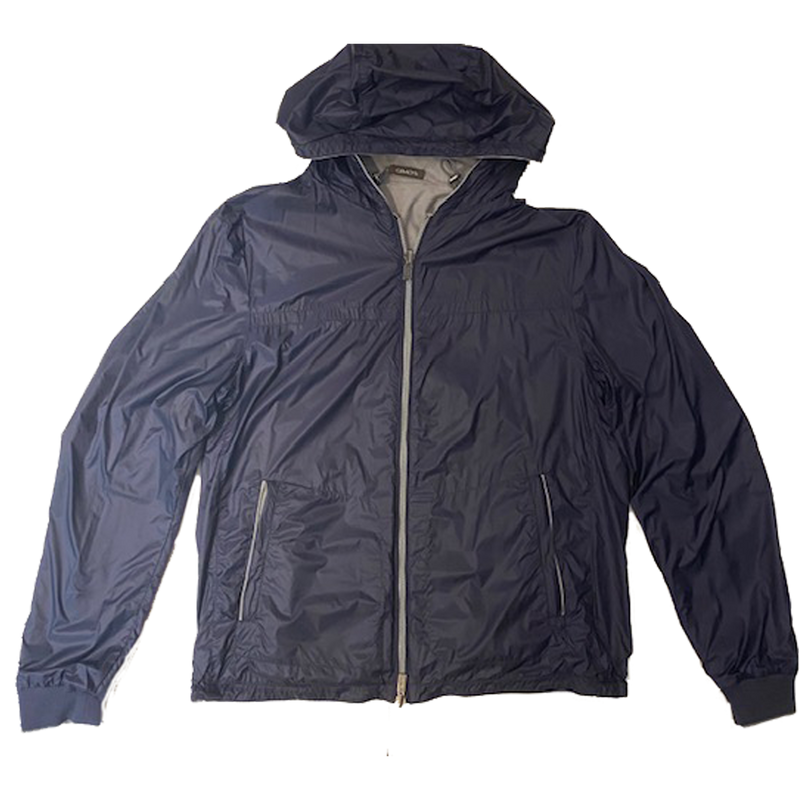 Leather Reversible Jacket with Hood