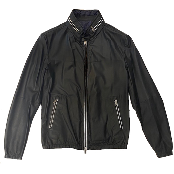 Black Reversible Leather Jacket