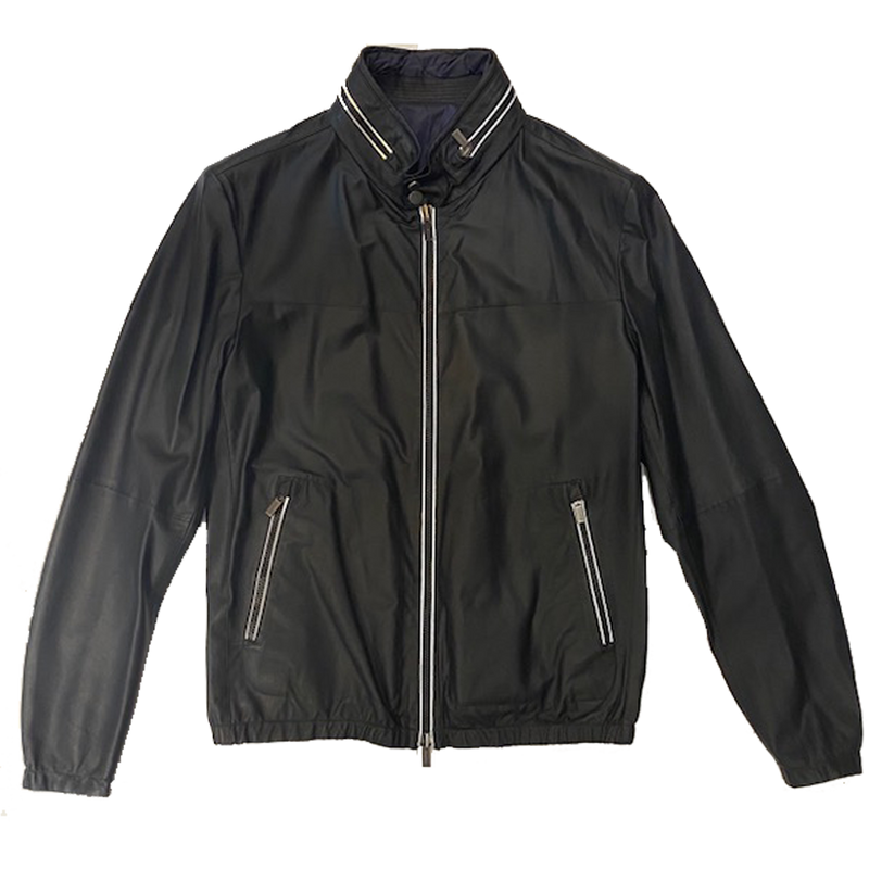 Black Reversible Leather Jacket