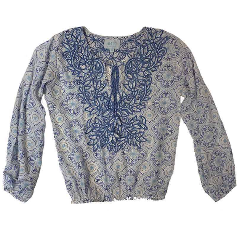 Embroidered Blue Blouse