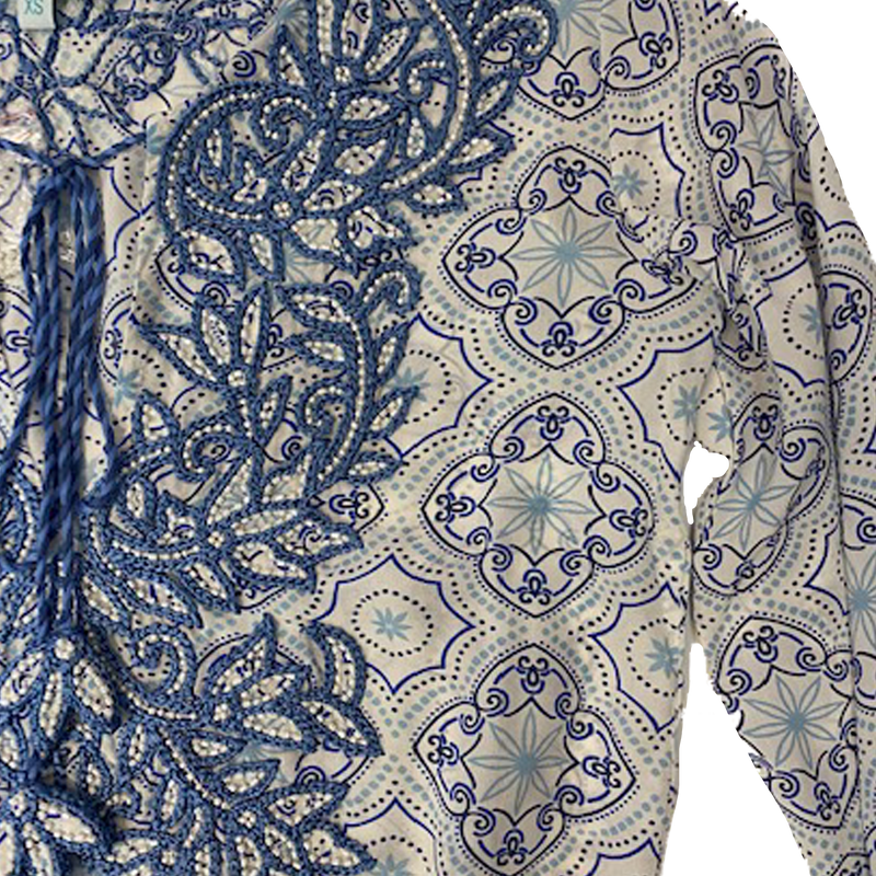 Embroidered Blue Blouse