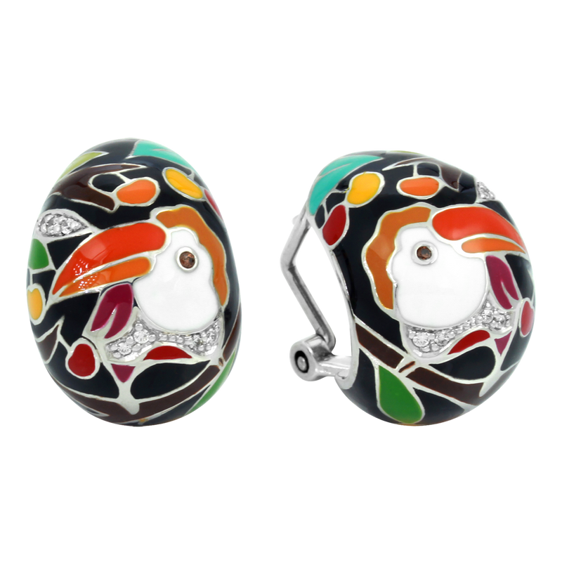Love Toucan Black Earrings
