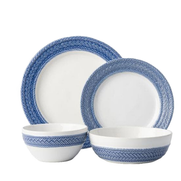 Le Panier White/Delft 4pc Setting