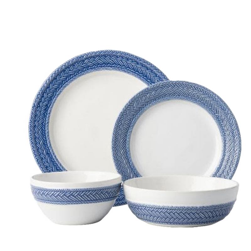 Le Panier White/Delft 4pc Setting