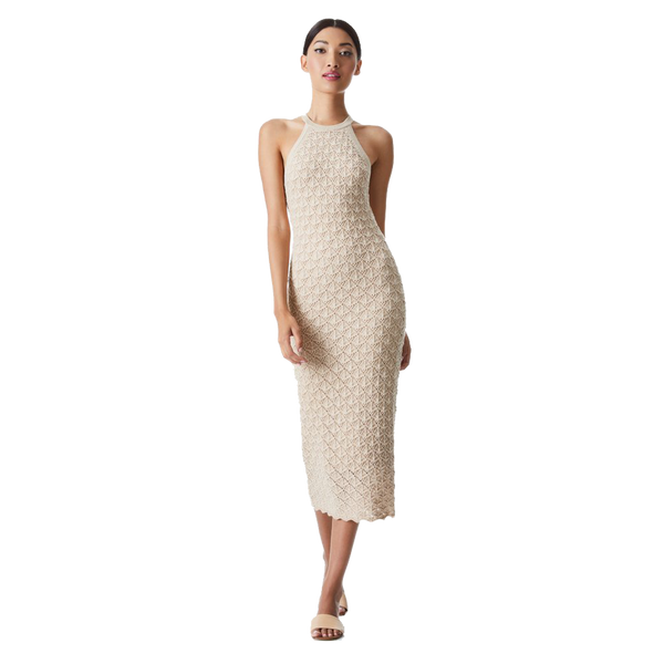 ◆Loulouseoul◆ Dot Halter Dress Light Khaki Lulu Halter Midi Dress – The Gold Parrot