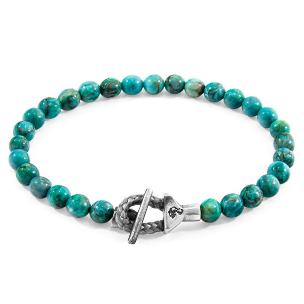 Blue Turquoise Mantaro Silver & Stone Bracelet