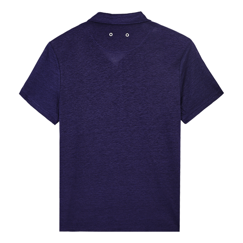 MEN LINEN JERSEY POLO SHIRT SOLID