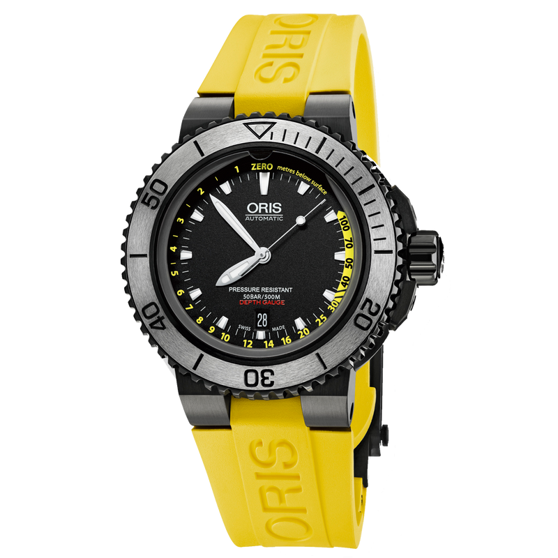 Oris Aquis Depth Gauge Chrono Set - Yellow