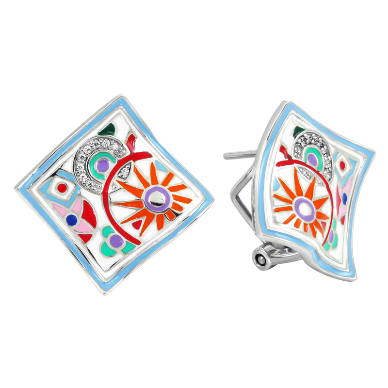 Pashmina White Earrings