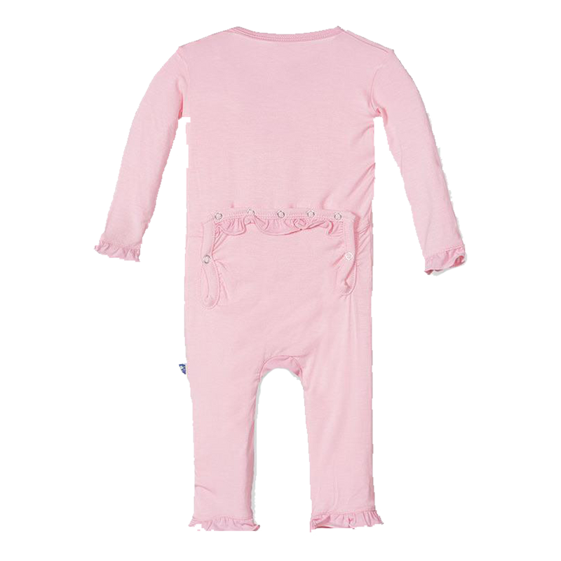Solid Muffin Ruffle Coverall with Snaps