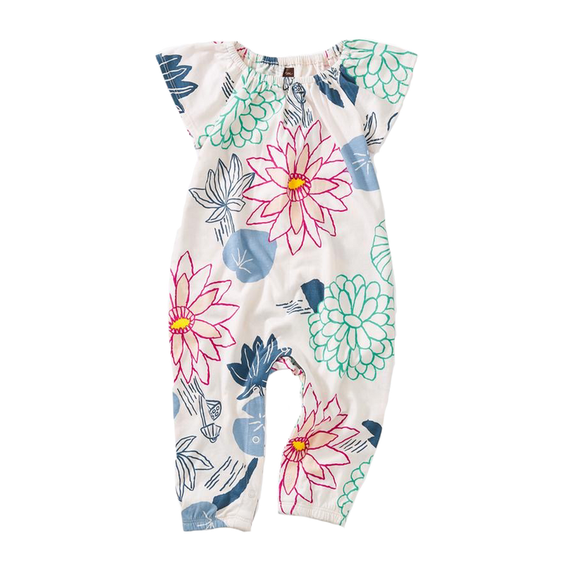 Printed Flutter Sleeve Romper