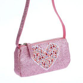 Glitter Purse with Heart Applique