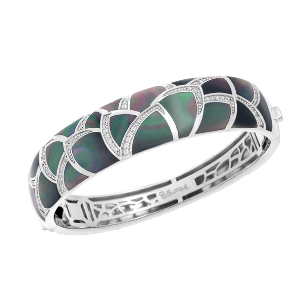 Sirena Mother of Pearl Black Bangle