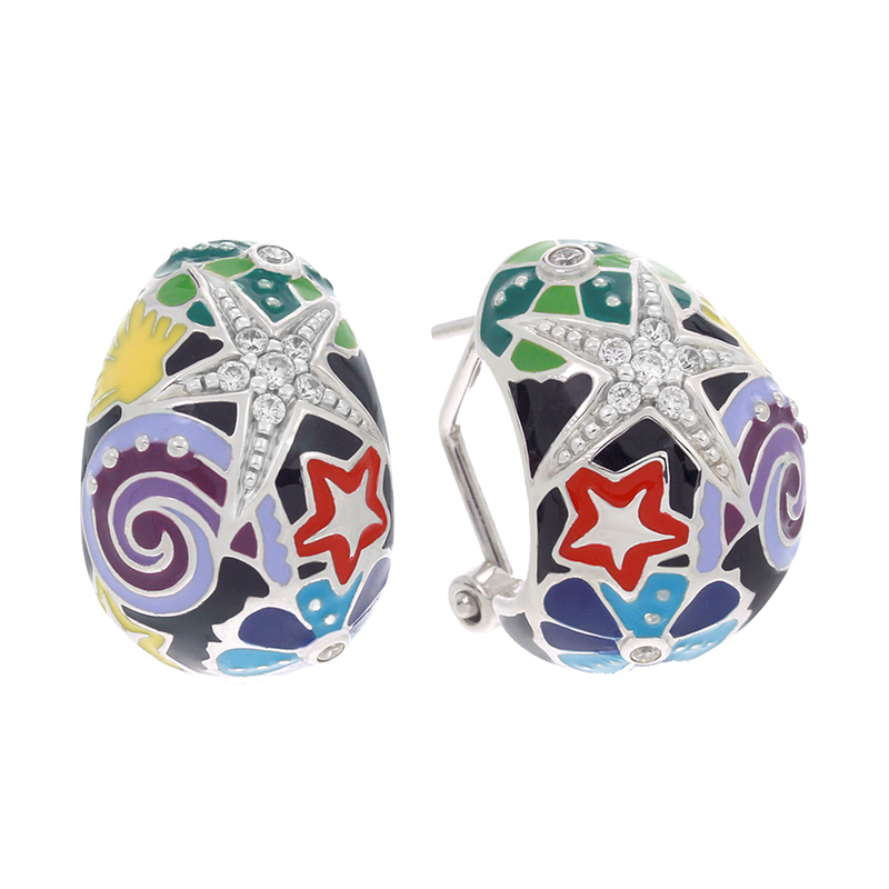 Starfish Black Earrings