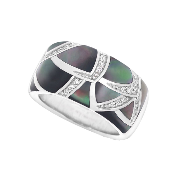 Sirena Mother of Pearl Black Ring