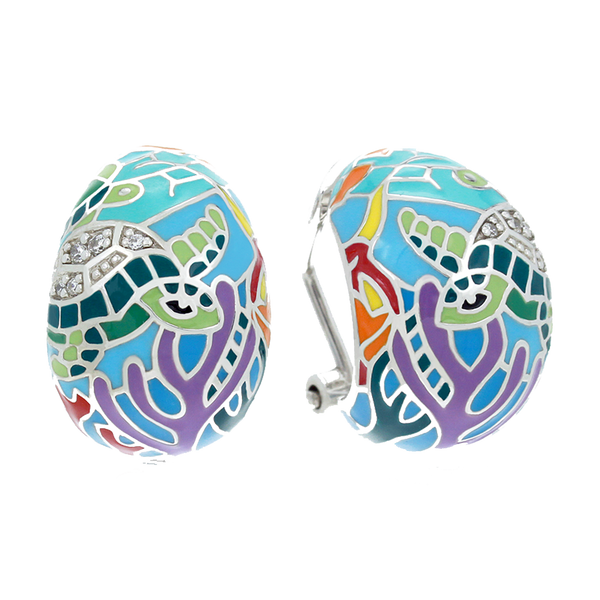Sea Turtle Aqua Earrrings
