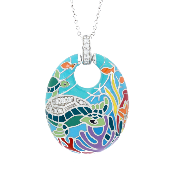 Sea Turtle Aqua Pendant