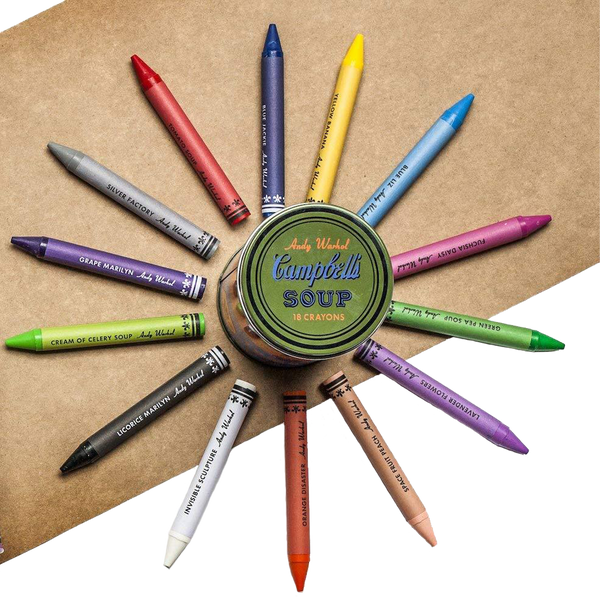 Andy Warhol Orange Soup Can Crayons
