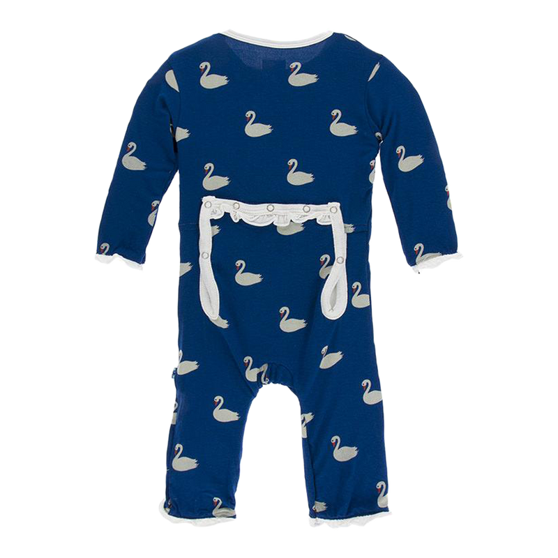 Print Muffin Ruffle Coverall with Snaps