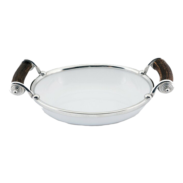 Antler Scroll Stoneware Dish