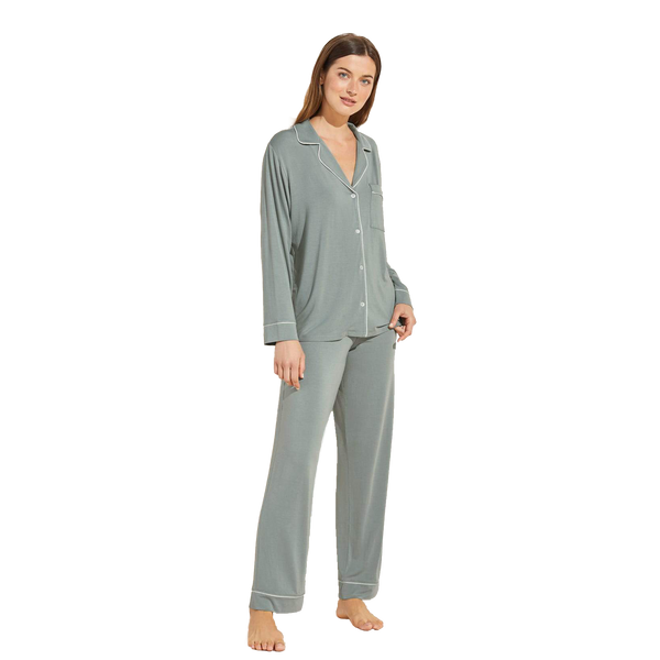 Gisele Long Pj Set- Willow Green