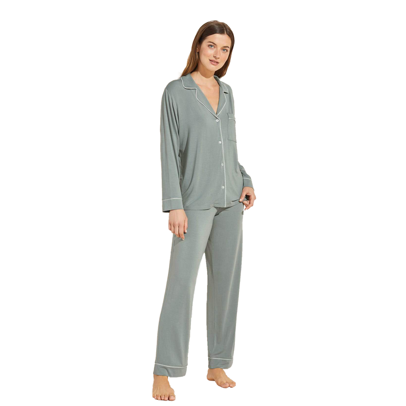 Gisele Long Pj Set- Willow Green