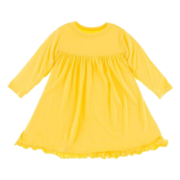 Solid Classic Long Sleeve Swing Dress