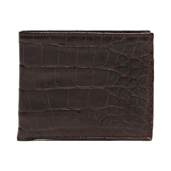 BI-FOLD WALLET CHOCOLATE ALLIG