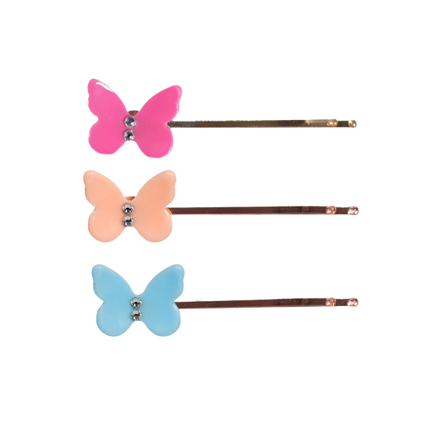 Multi Color Butterfly Bobby Pins