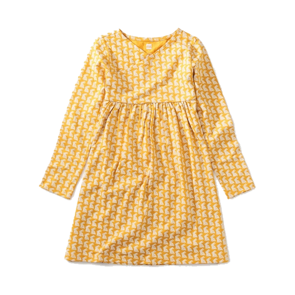 Long Sleeve Wrap Neck Dress