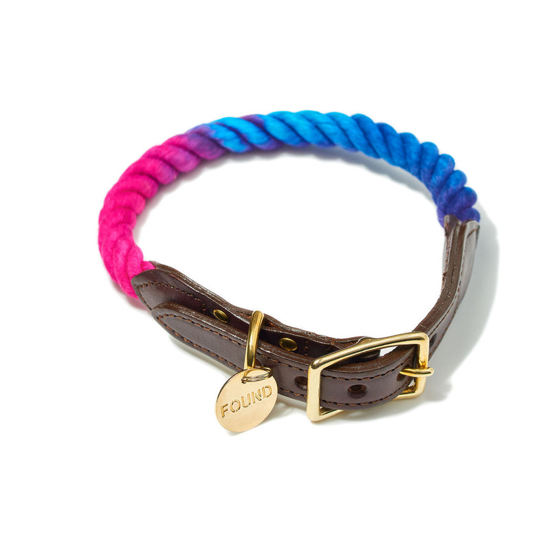 Dark Multi Ombre CottonRope Cat & Dog Collar