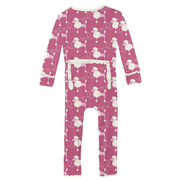 Print Muffin Ruffle Coverall with Zipper