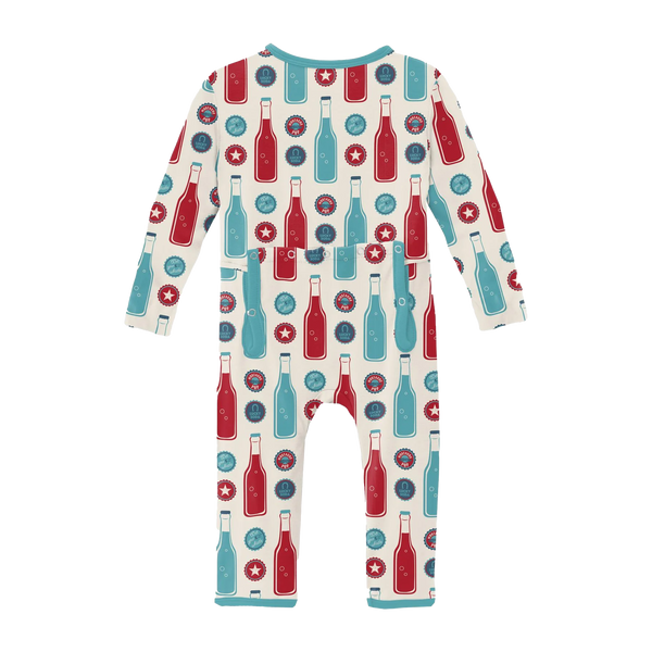 Print Coverall with Zipper