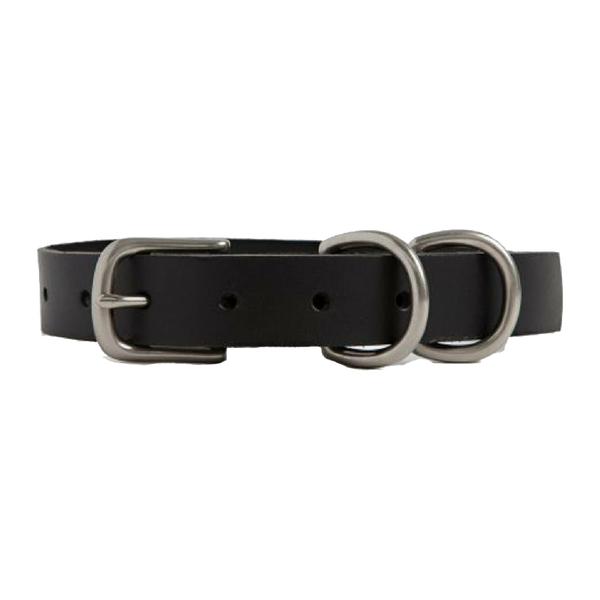 DOG COLLAR LARGE ANTIQUE DOUGLAS BLACK