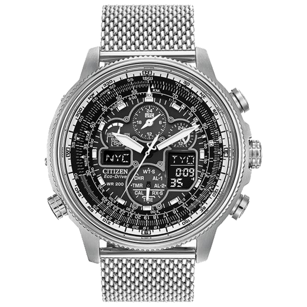 CITIZEN MEN ECO WR200 SS BRAC BLCK