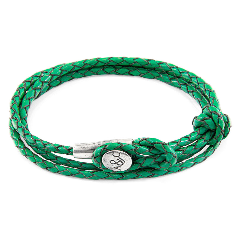 Dundee Silver & Braided Leather Bracelet
