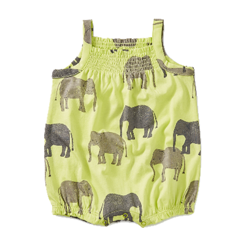 Printed Smocked Romper