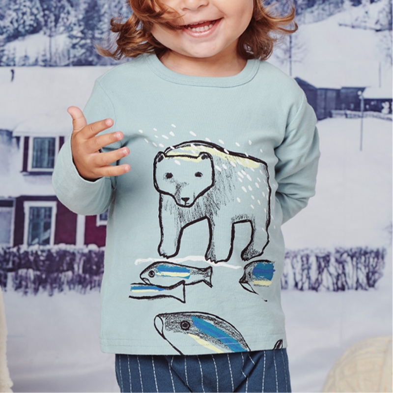 Fishing Bear Baby Graphic Tee