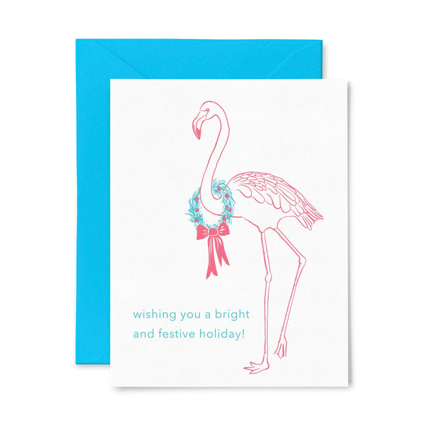 Flamingo | Holiday | Letterpress Greeting Card