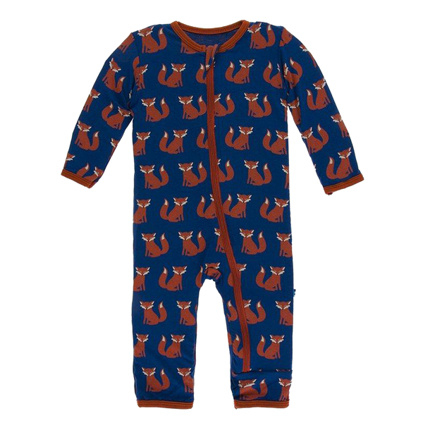 Print Coverall with Zipper
