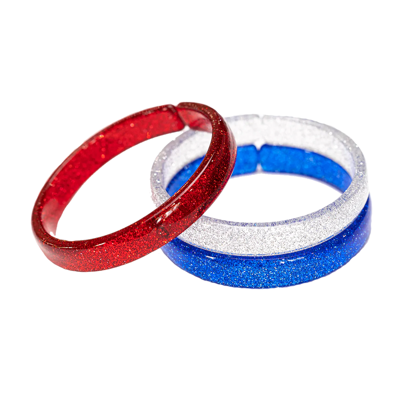 Glitter Red+Silver+Blue Bangle Set/3