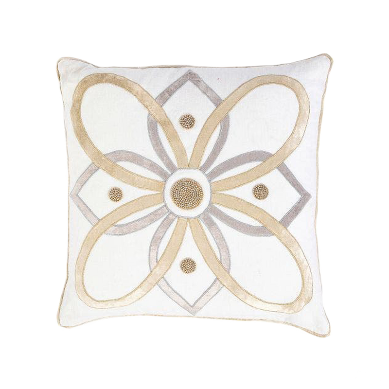 Berry & Thread Gold & Silver 18" Sq Pillow