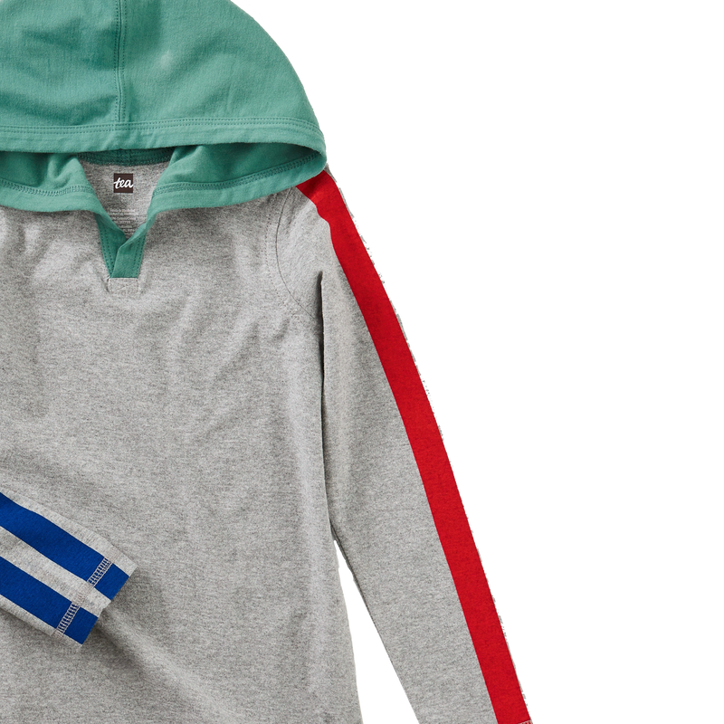 Sleeve Stripe Happy Hoodie