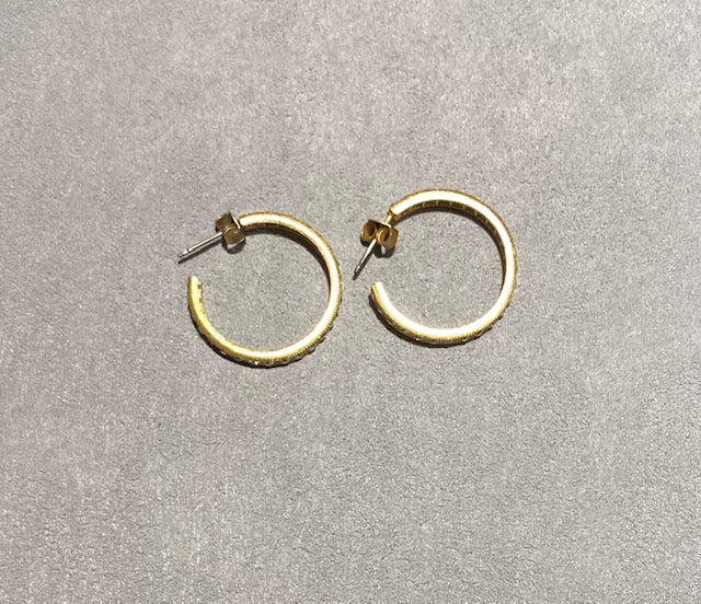 Gold Rhinestone Hoop Earrings