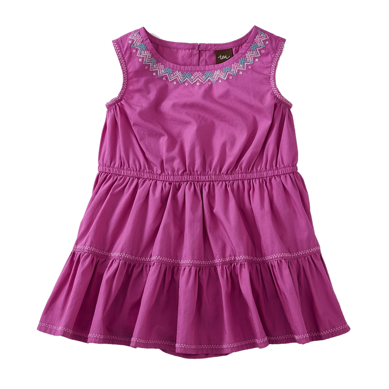 Embroidered Tiered Skirt Romper Dress