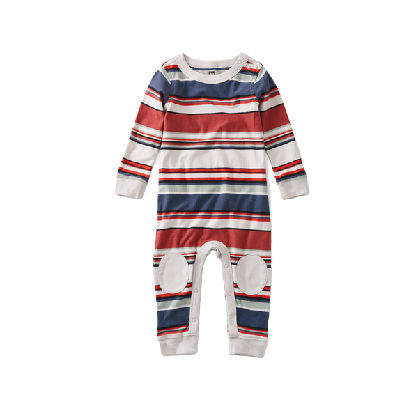 Stripe Knee Patch Baby Romper