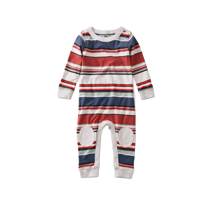 Stripe Knee Patch Baby Romper