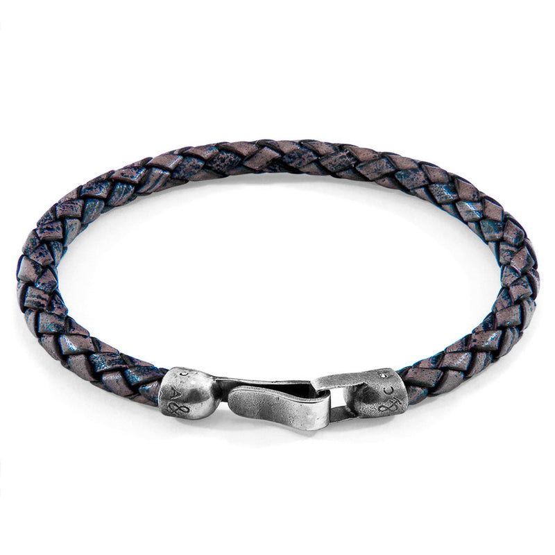 Sky Silver & Braided Leather Bracelet