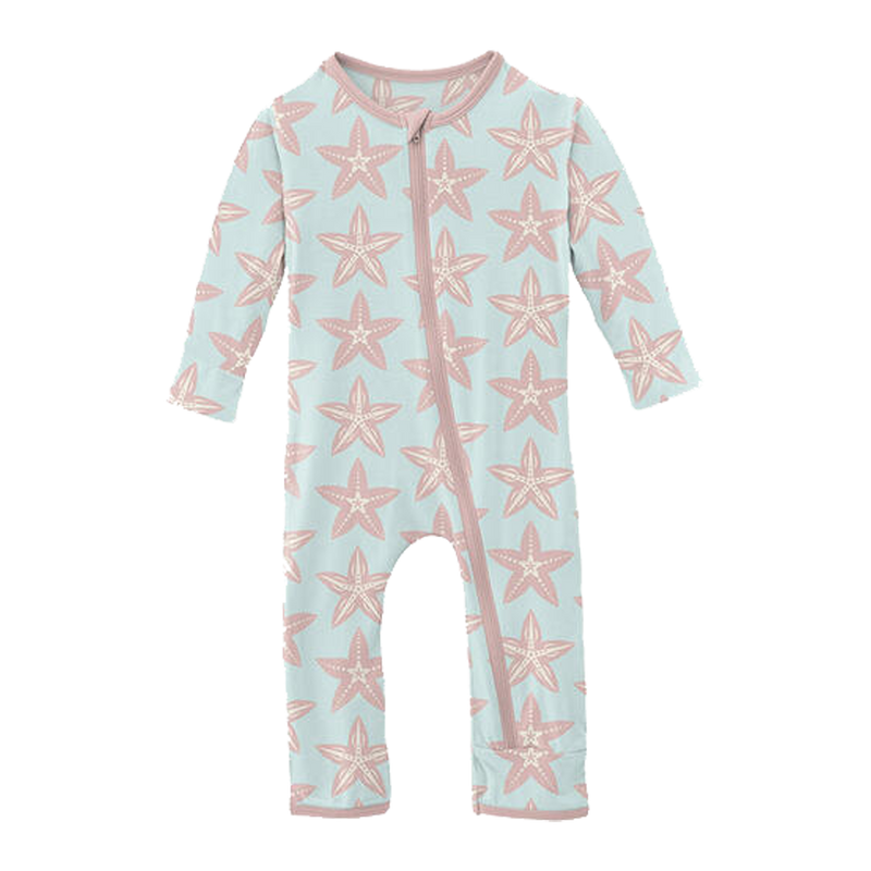 Starfish Print Coverall with Zipper
