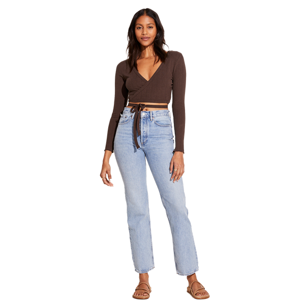 West Organic Rib Wrap Top